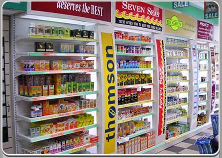 Supermarket Display Shelves Racks